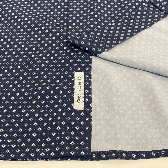 C-LAB NYC Slim Fit Shirt Button-Up 4-Way Stretch Men's XL  17.5 Blue Geometric - Picture 5 of 7